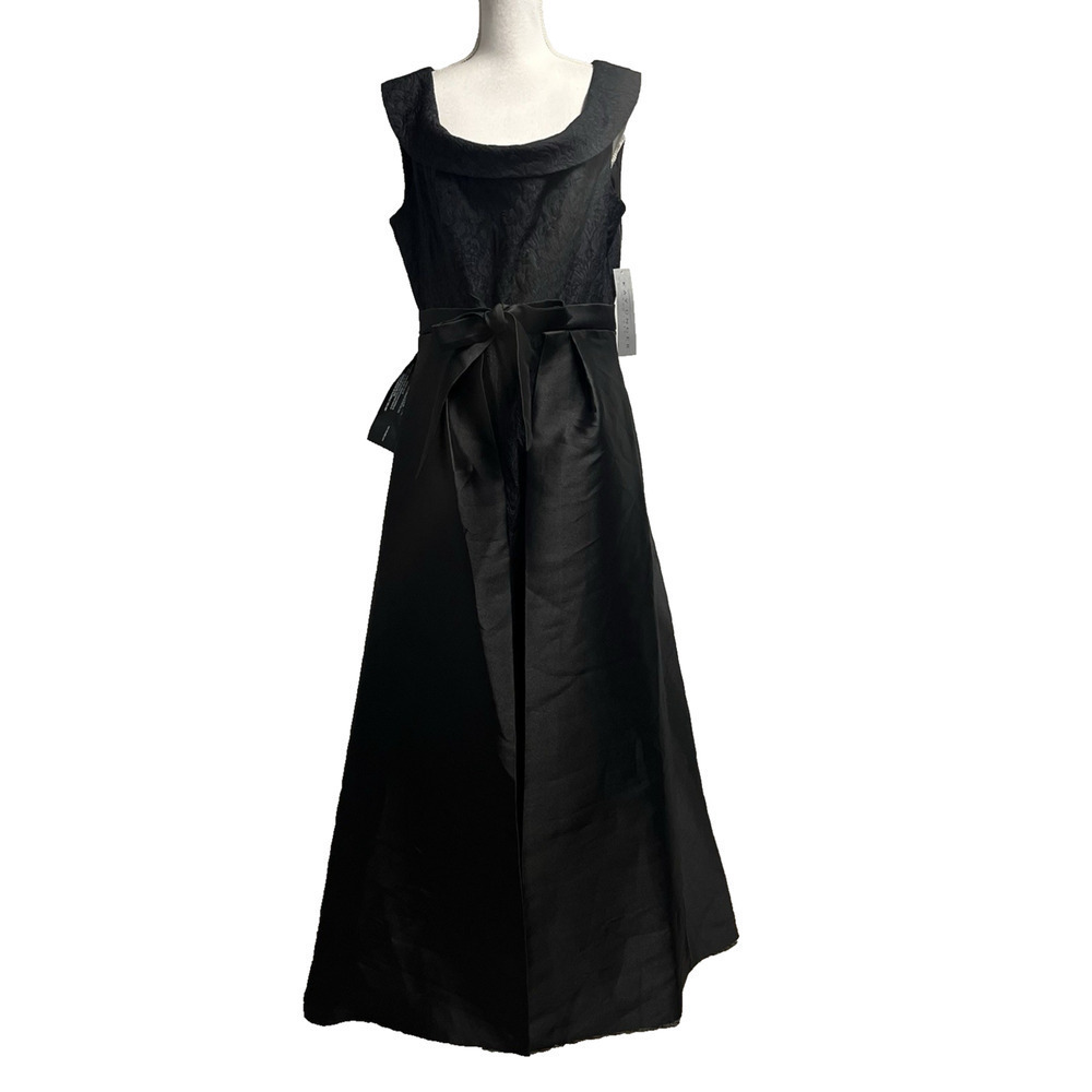 Kay Unger Black Colette Walk Thru Jumpsuit Formal Evening Gown Dress size 14 - Picture 4 of 16